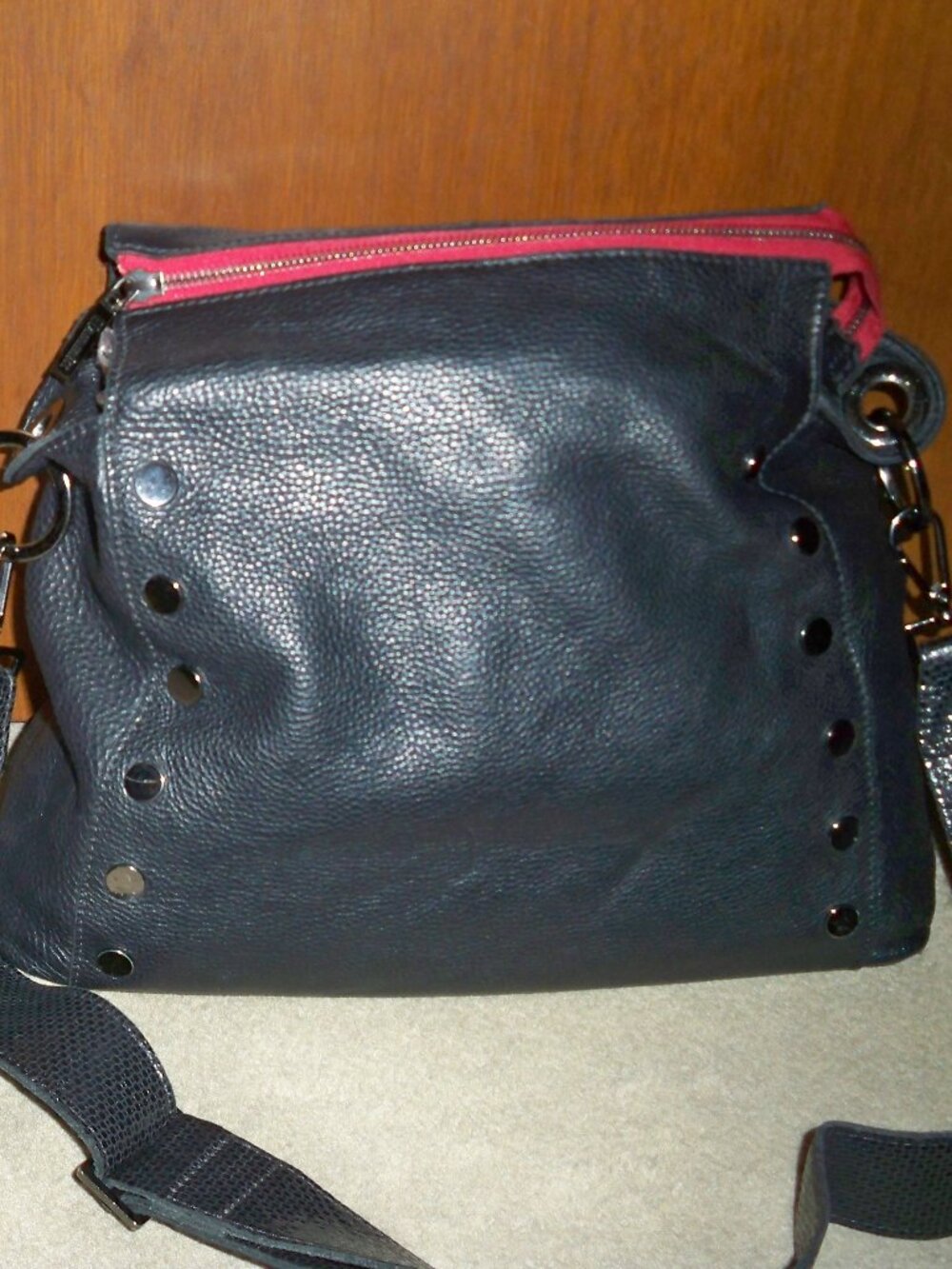 Hammitt Bryant Large Black Leather Handbag Gunmetal Hardware-EUC!! $525